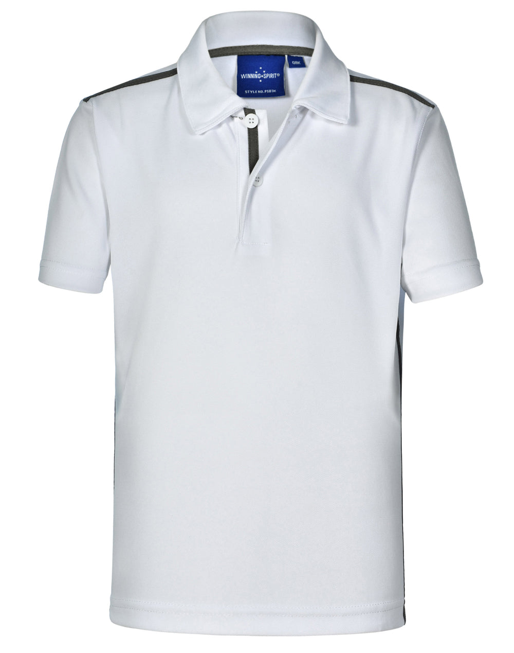 Staten Polo Shirt Kid's - White/Ash - Front