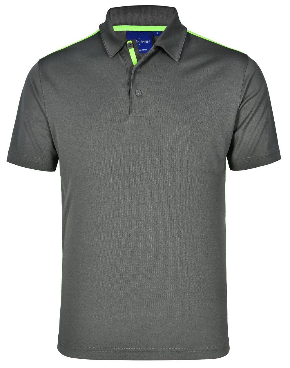 Staten Polo Shirt Kid's - Ash/Lime - Front