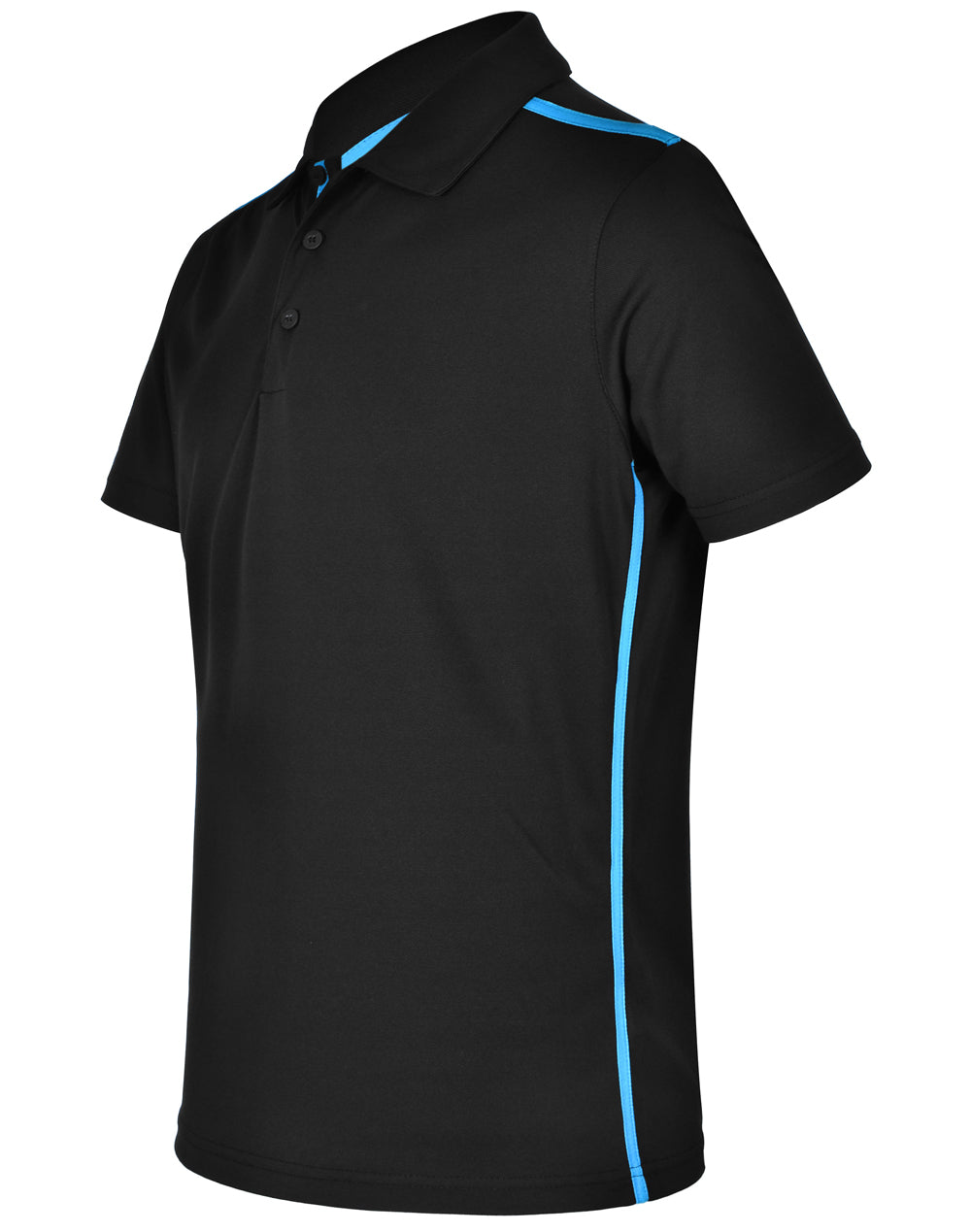 Staten Polo Shirt Men's - Black/Cyan - View