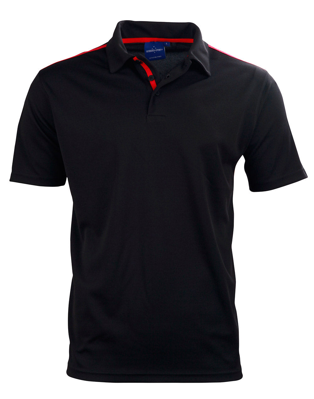 Staten Polo Shirt Kid's - Black/Red - Front