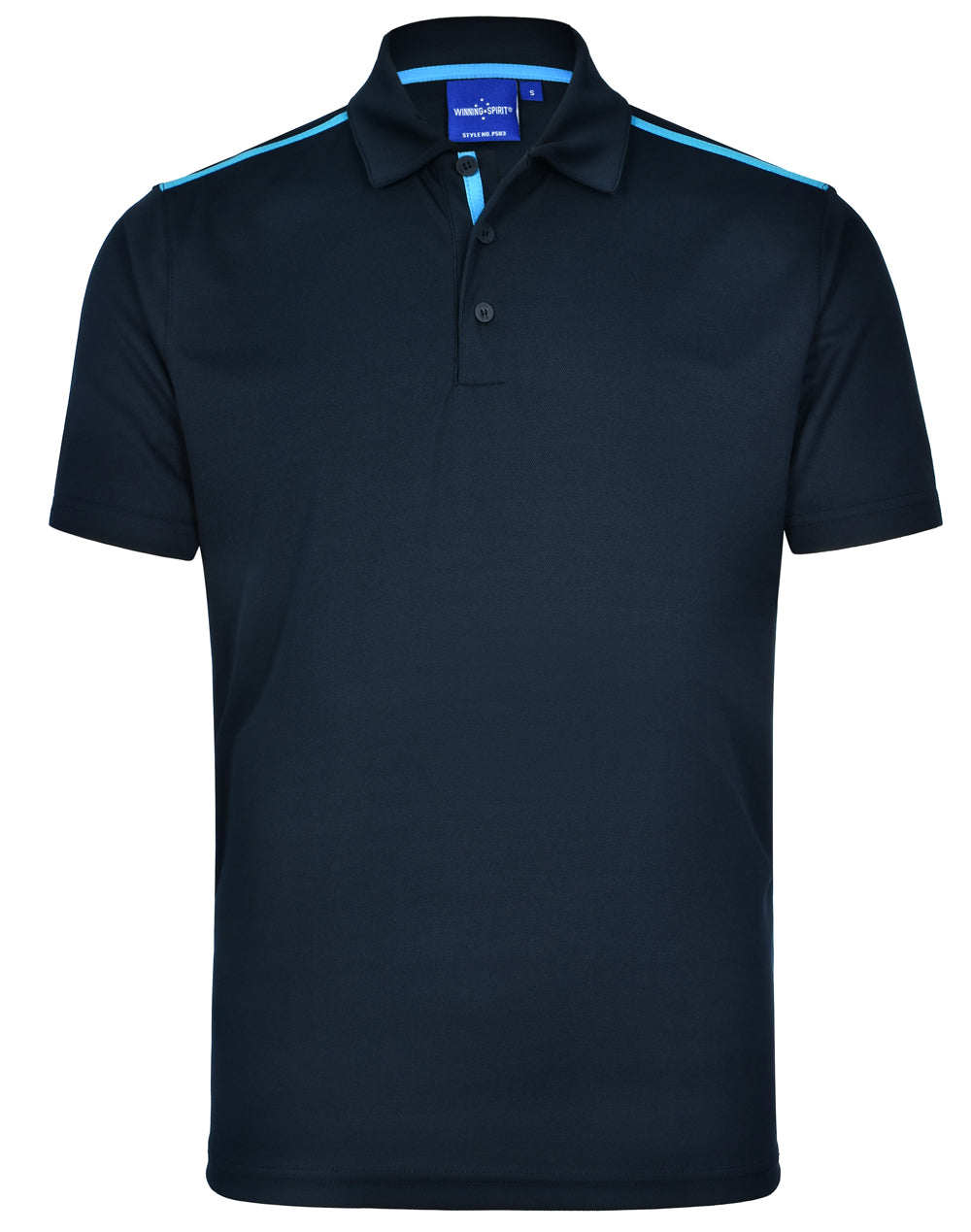 Staten Polo Shirt Men's - Navy/Cyan - Front