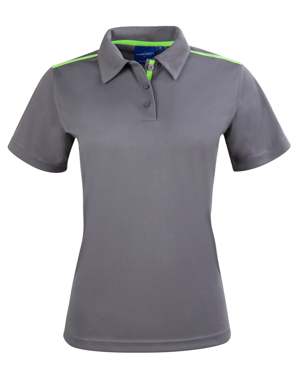 Staten Polo Shirt Ladies - Ash/Lime - Front