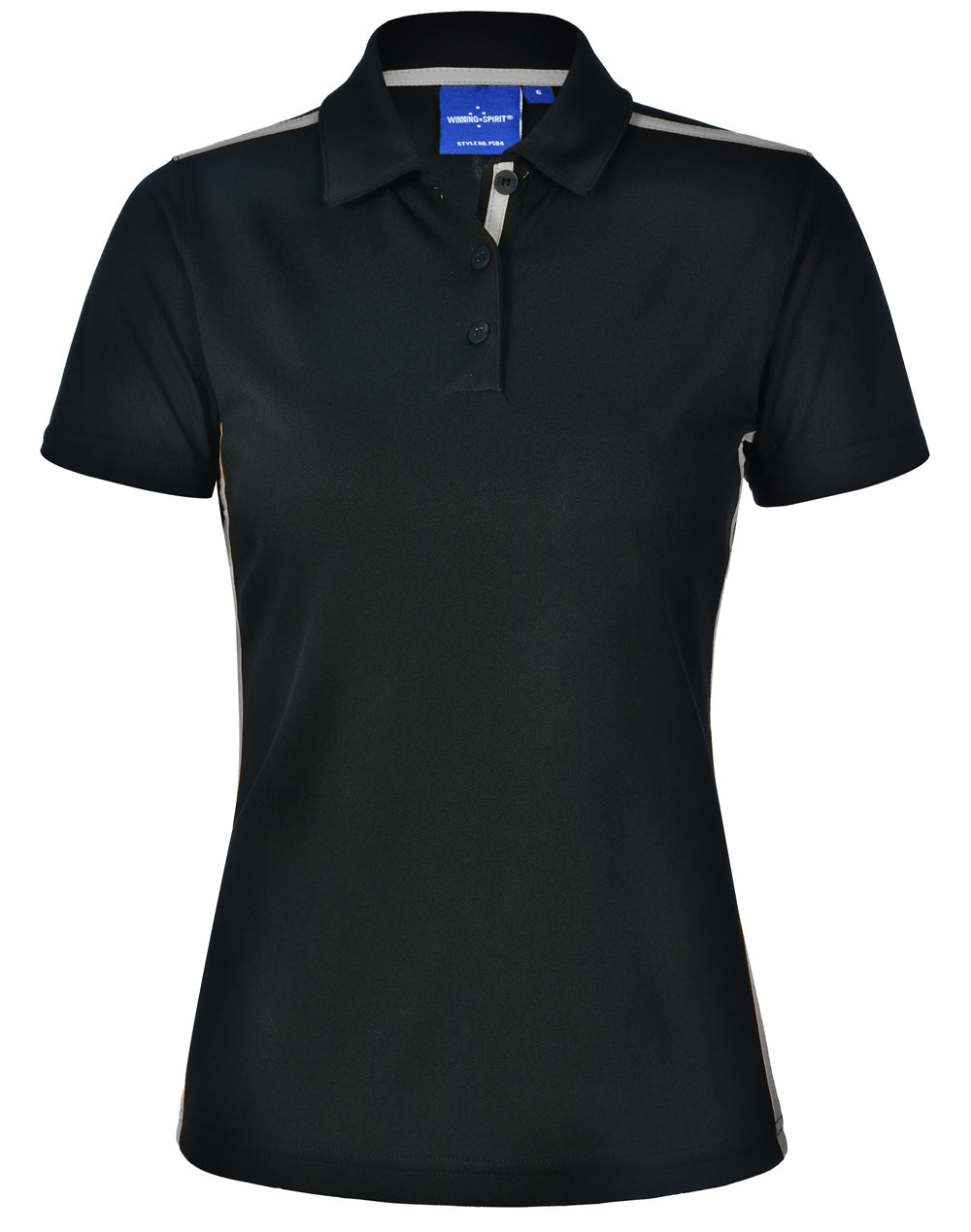 Staten Polo Shirt Ladies - Black/Ash - Front