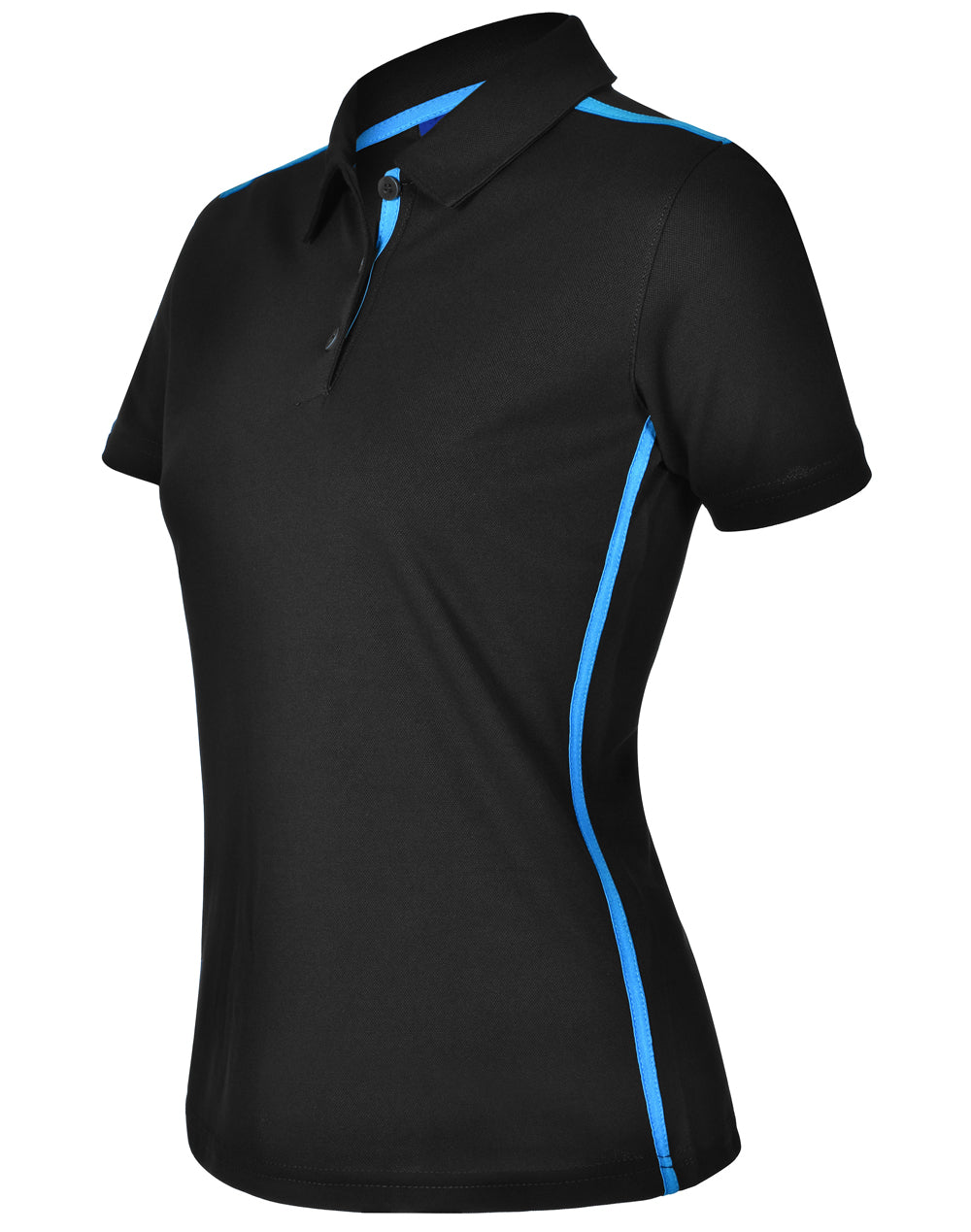 Staten Polo Shirt Ladies - Black/Cyan - View