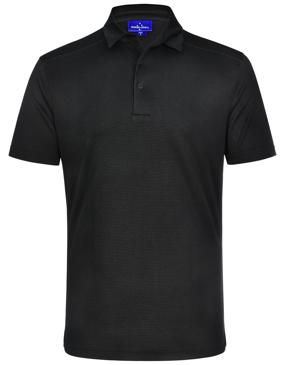 Bamboo Charcoal Corporate Short Sleeve Polo Men's - Black - Front