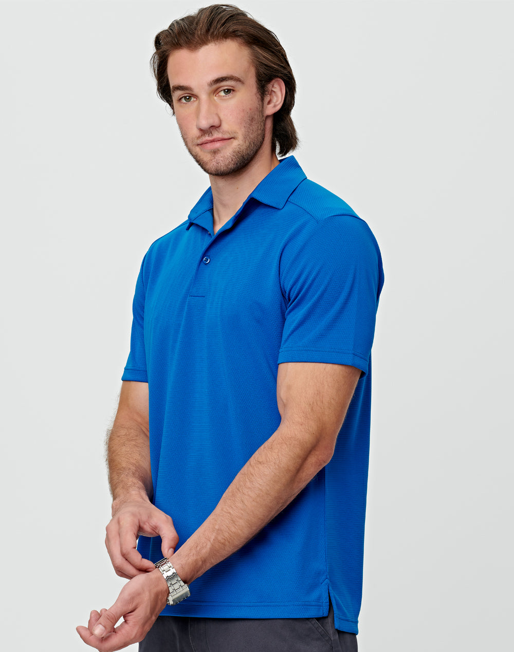 Bamboo Charcoal Corporate Short Sleeve Polo Men's - Electric Blue - View