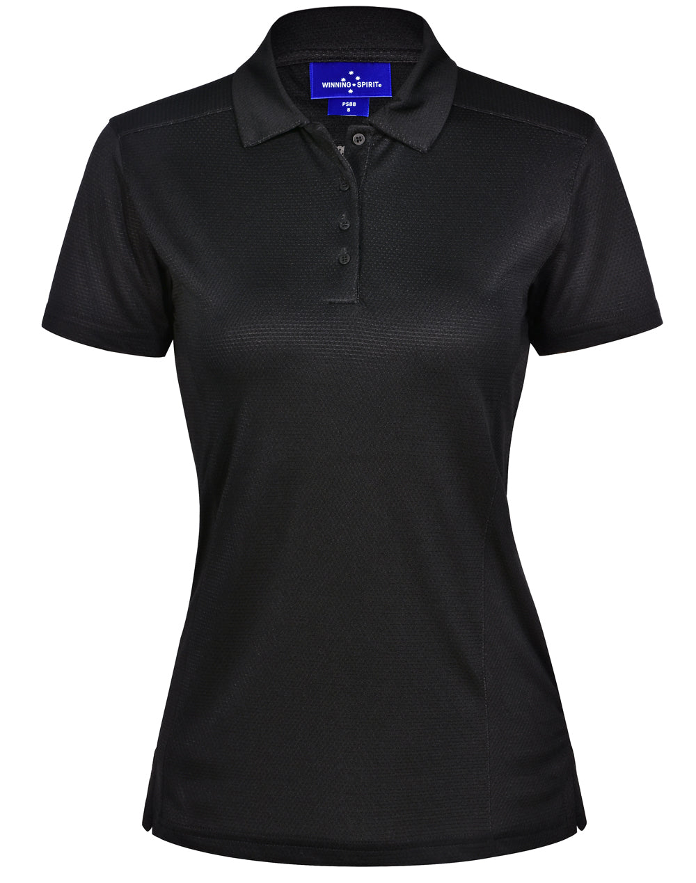 Bamboo Charcoal Corporate Short Sleeve Polo Ladies - Black - Front
