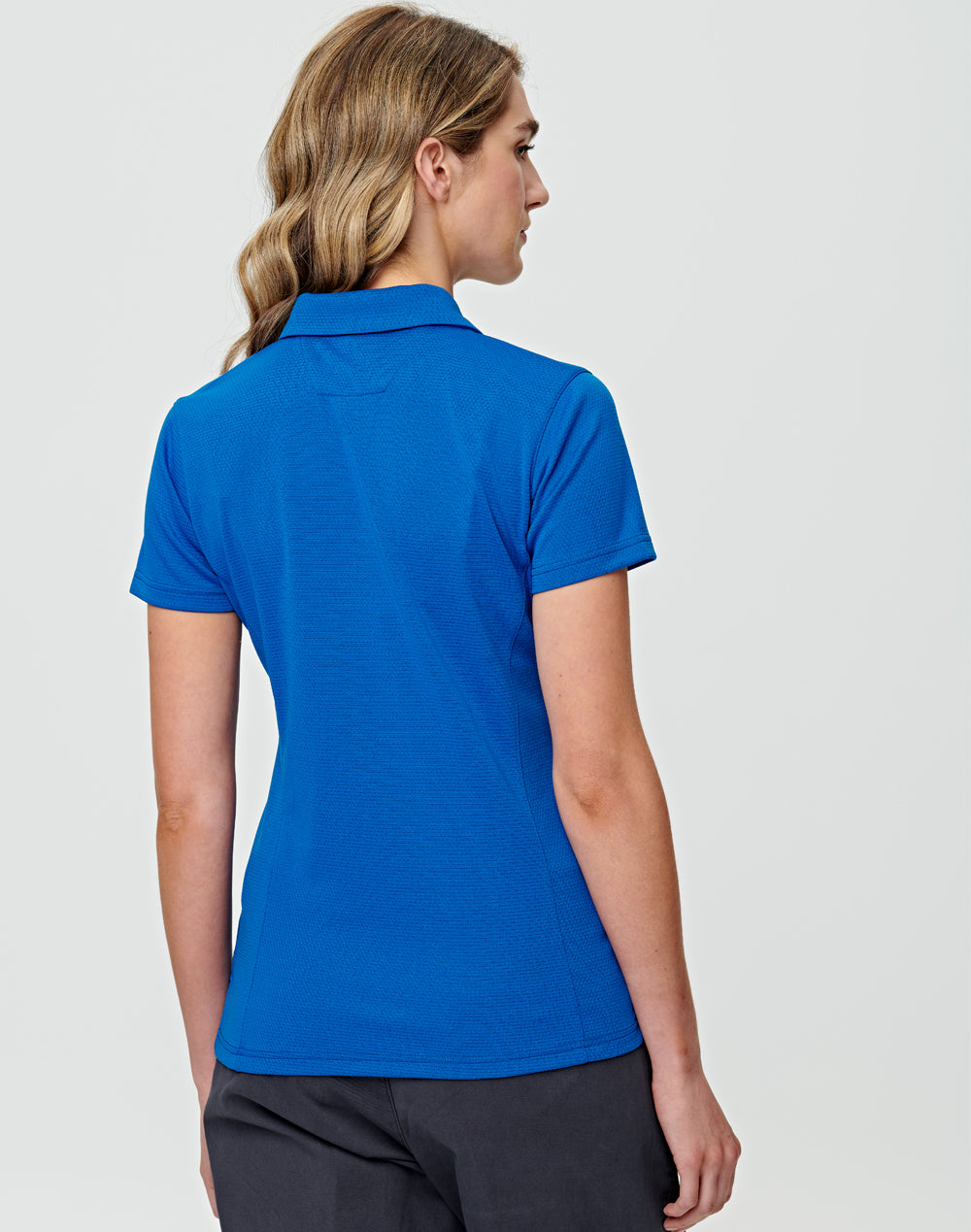 Bamboo Charcoal Corporate Short Sleeve Polo Ladies - Electric Blue - Back