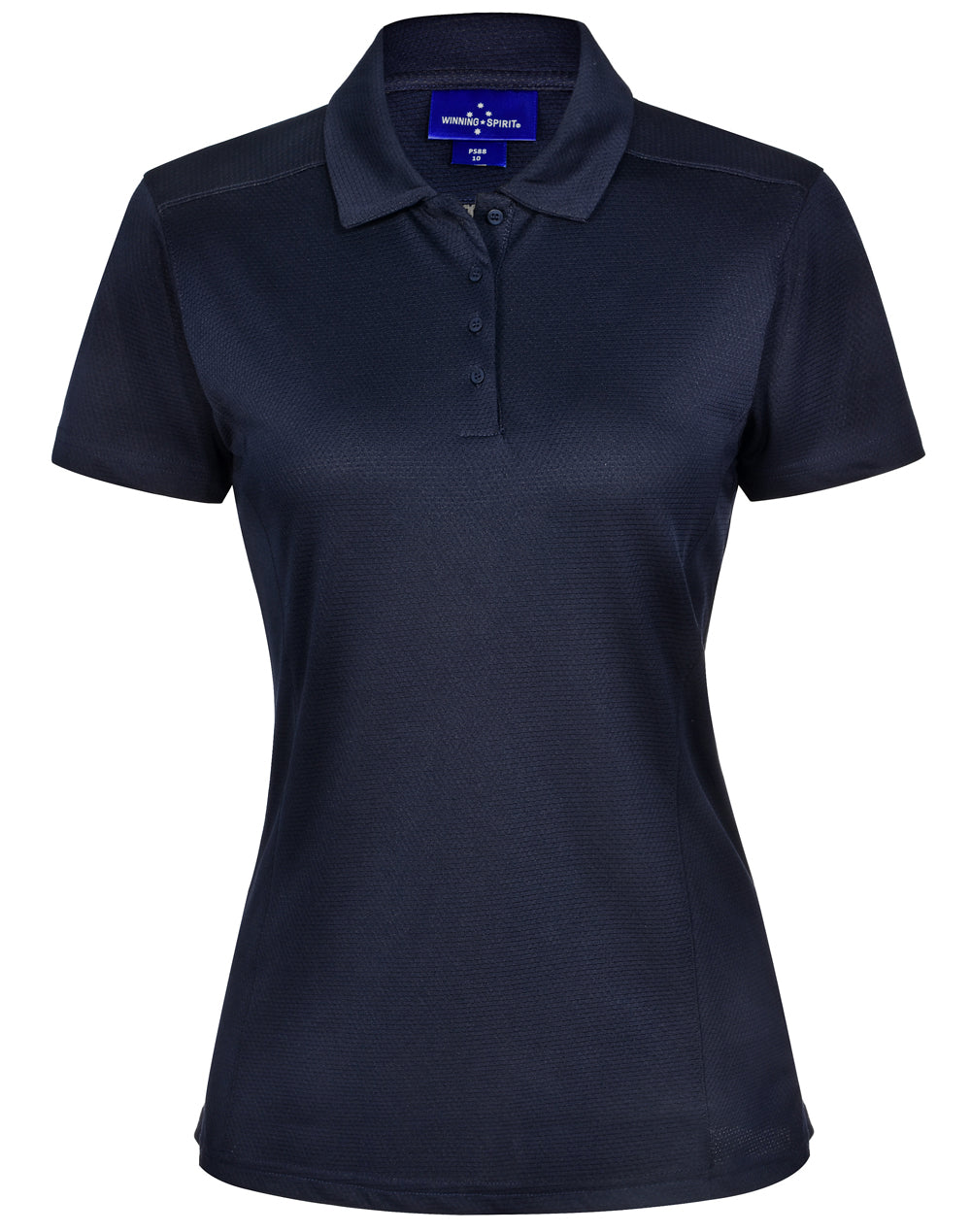 Bamboo Charcoal Corporate Short Sleeve Polo Ladies - Navy - Front