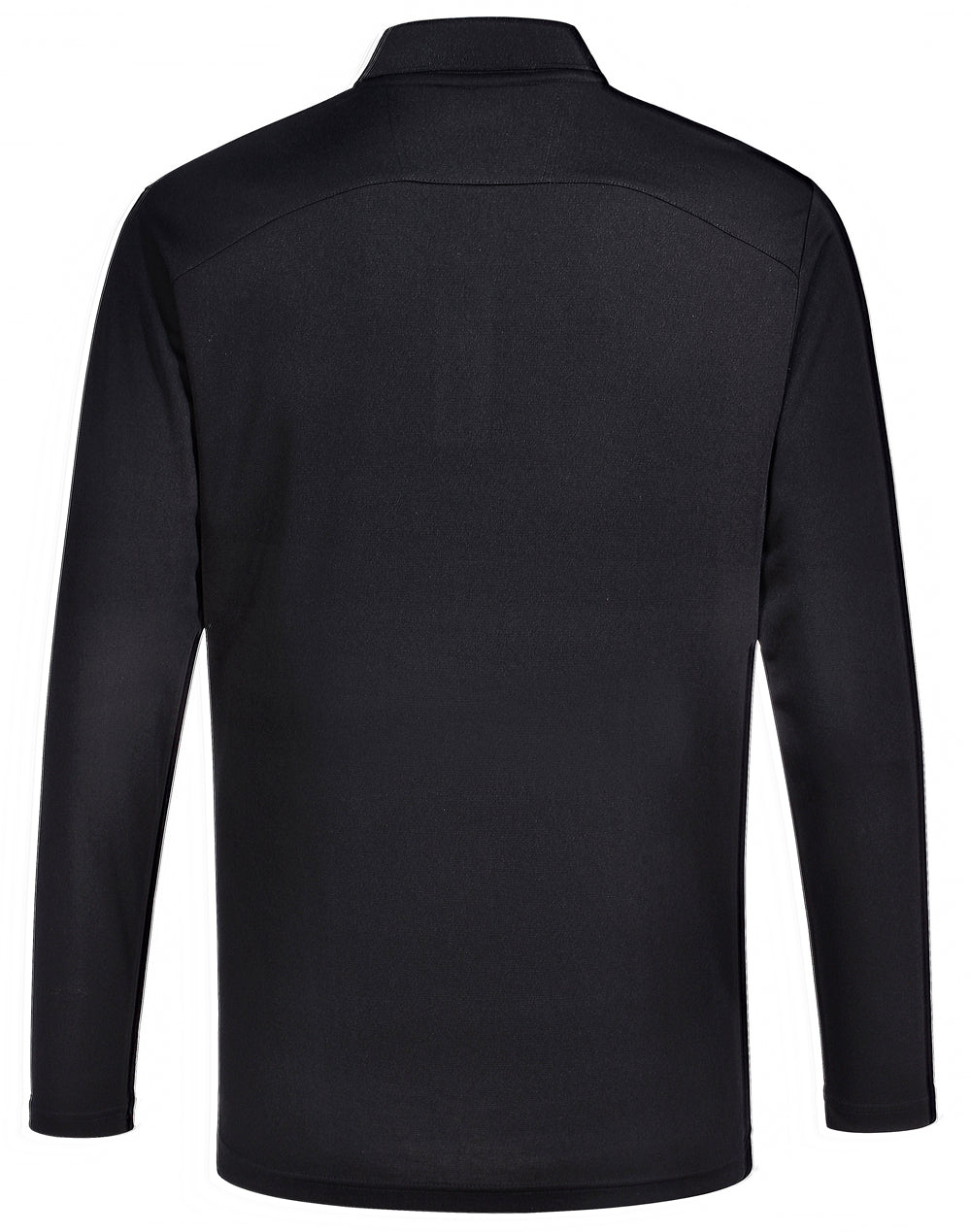 Lucky Bamboo Long Sleeve Polo Mens - Black - Back