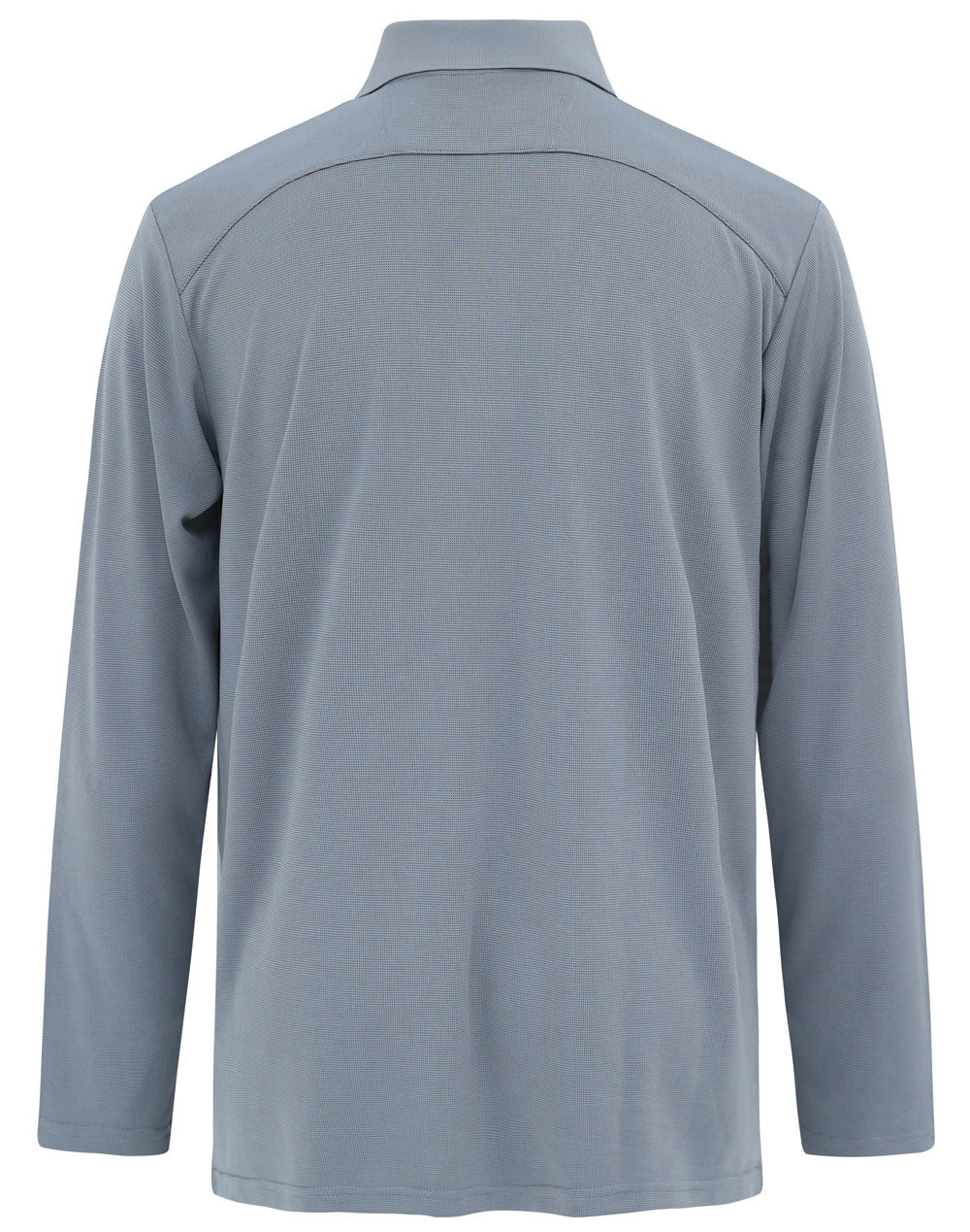 Lucky Bamboo Long Sleeve Polo Mens - Cool Grey - Back