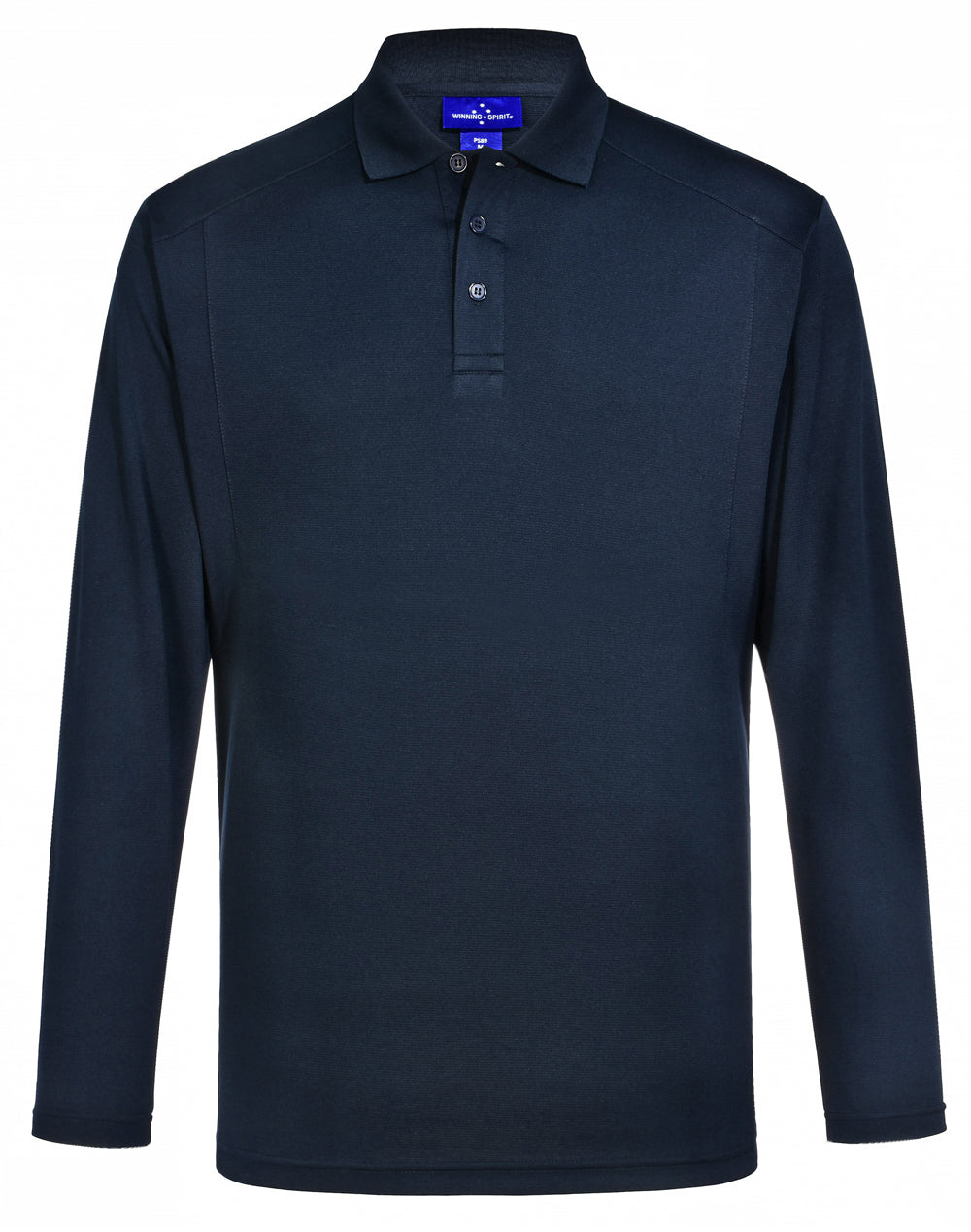 Lucky Bamboo Long Sleeve Polo Mens - Navy - Front