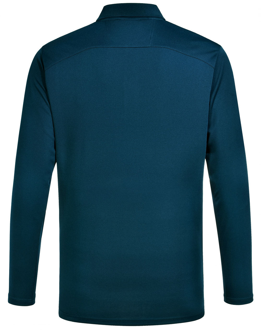 Lucky Bamboo Long Sleeve Polo Mens - Ocean Blue - Back