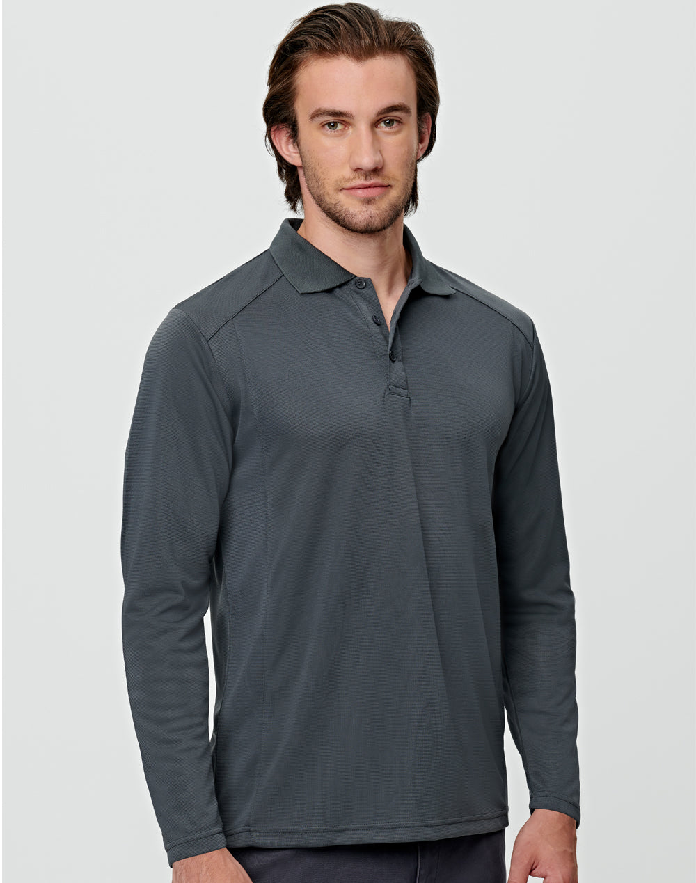 Lucky Bamboo Long Sleeve Polo Mens - view