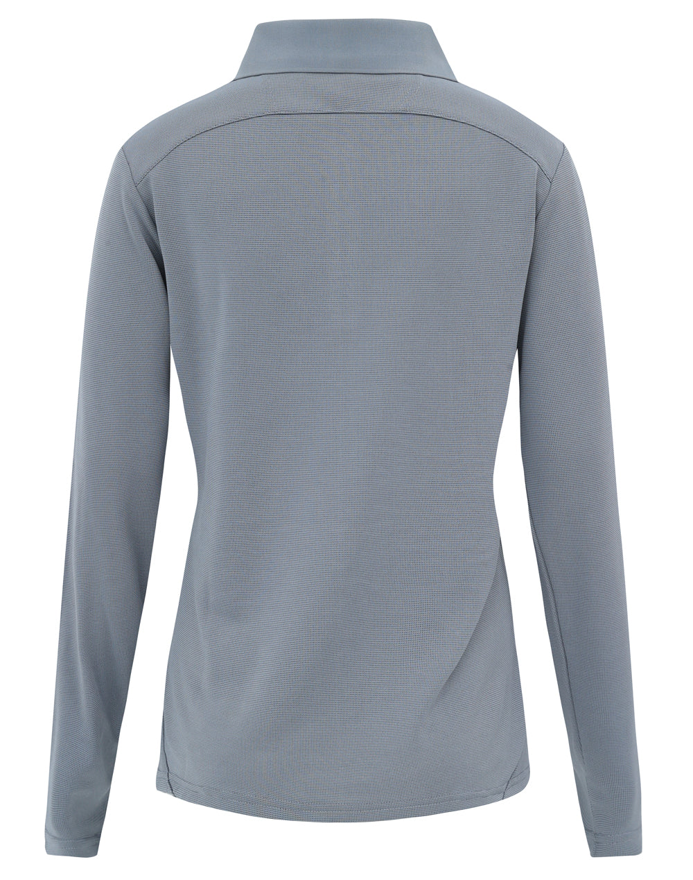 Lucky Bamboo Long Sleeve Polo Ladies - Cool Grey - Back