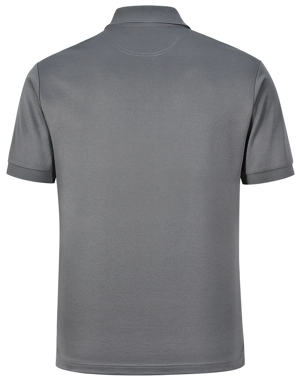 Mens Sustainable Poly/Cotton Corporate SS Polo - Ash - Back