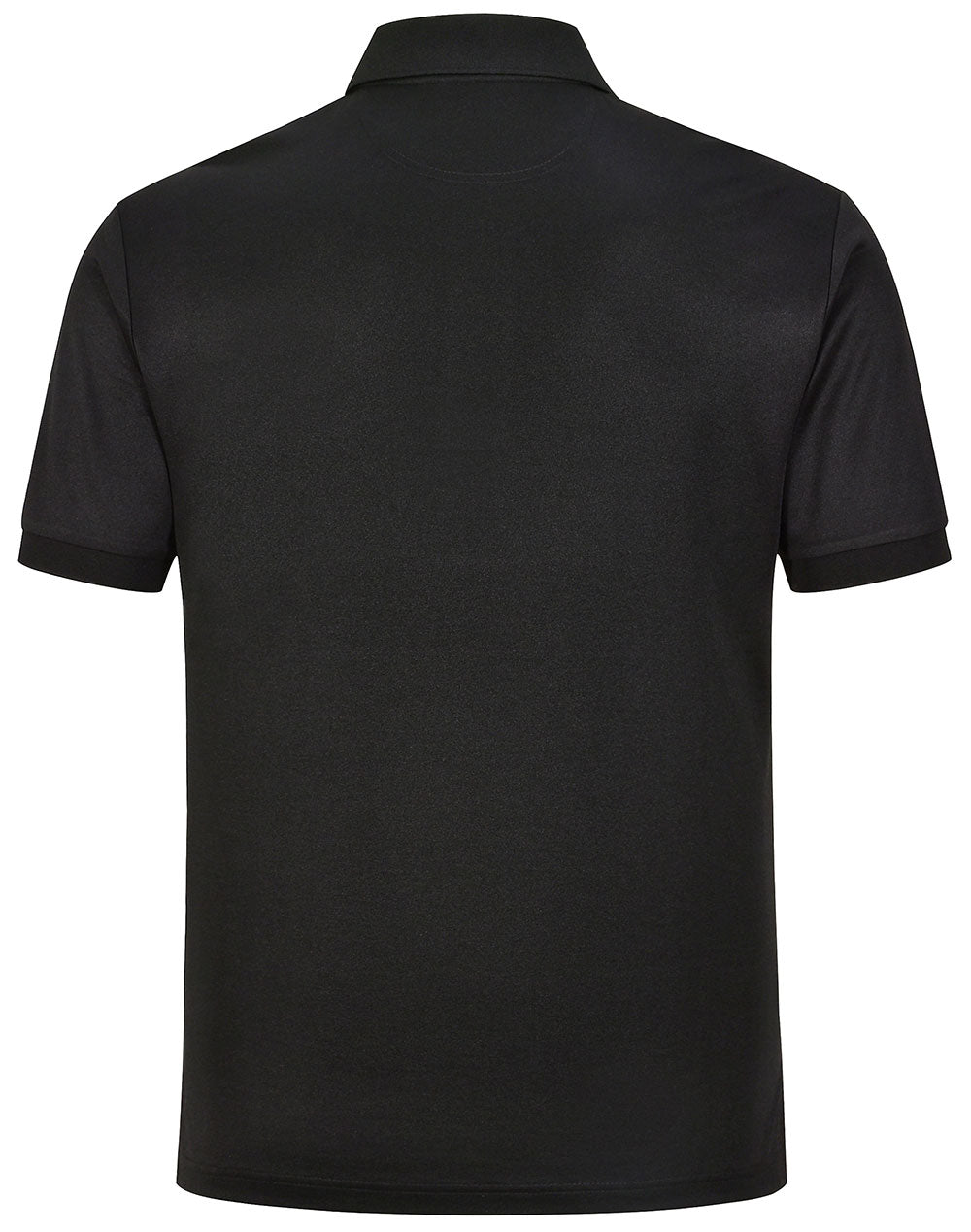Mens Sustainable Poly/Cotton Corporate SS Polo - Black - Back