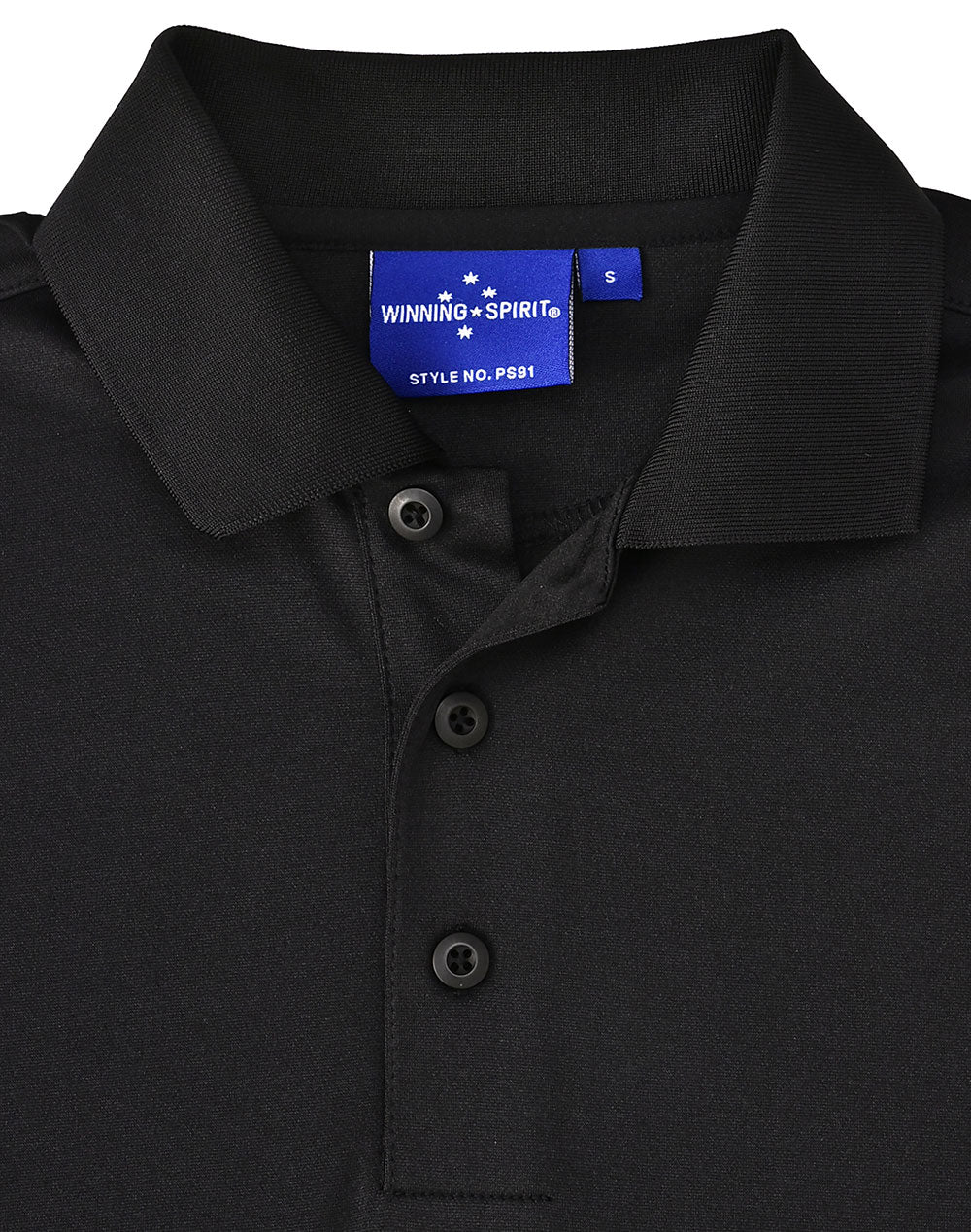 Mens Sustainable Poly/Cotton Corporate Ss Polo - Black - View