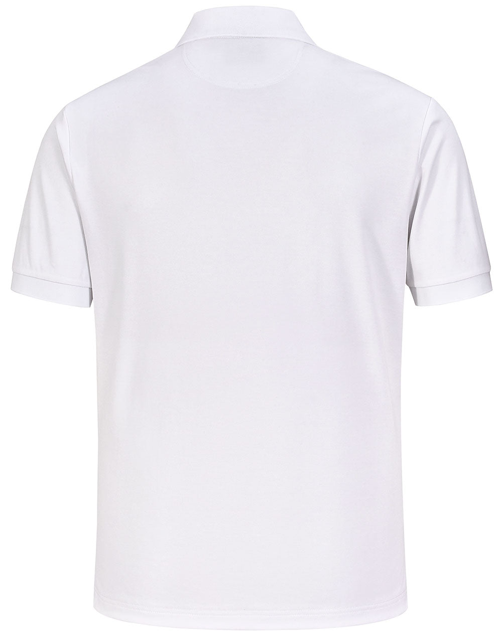 Mens Sustainable Poly/Cotton Corporate SS Polo - White - Back
