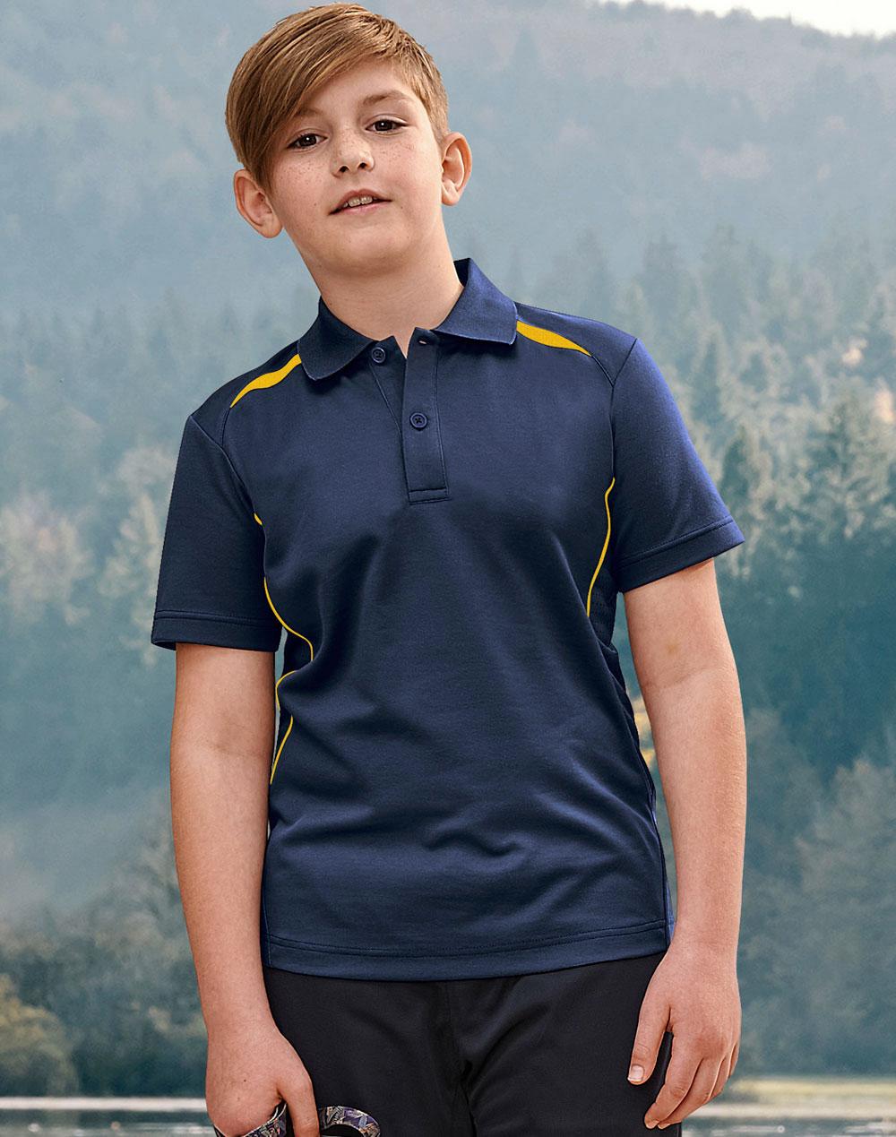 Kids Sustainable Poly/Cotton Contrast Ss Polo