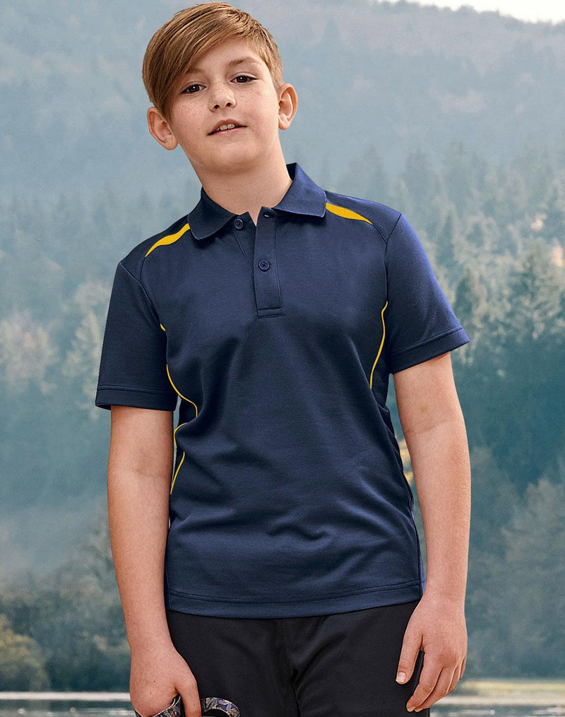 Kids Sustainable Poly/Cotton Contrast Ss Polo