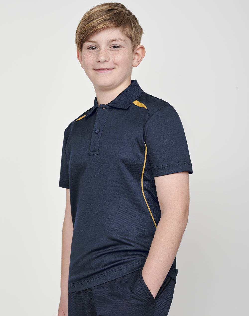 Kids Sustainable Poly/Cotton Contrast Ss Polo - view