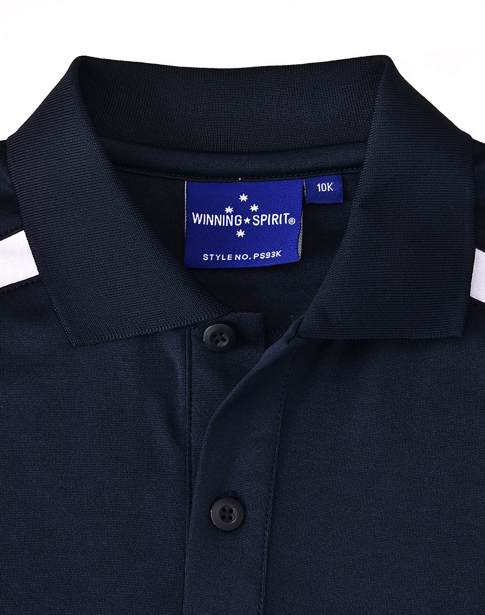 Kids Sustainable Poly/Cotton Contrast Ss Polo - Navy/White - View