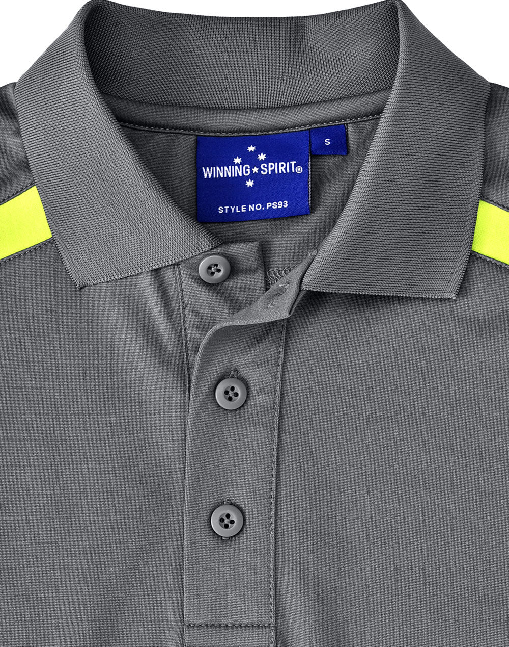 Mens Sustainable Poly/Cotton Contrast Ss Polo - Ash/Lime - View