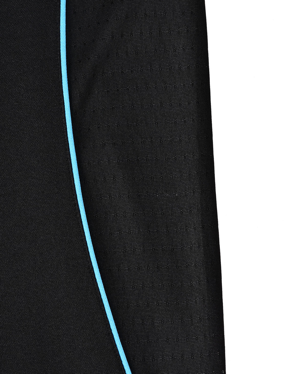 Mens Sustainable Poly/Cotton Contrast Ss Polo - Black/Aqua Blue - View