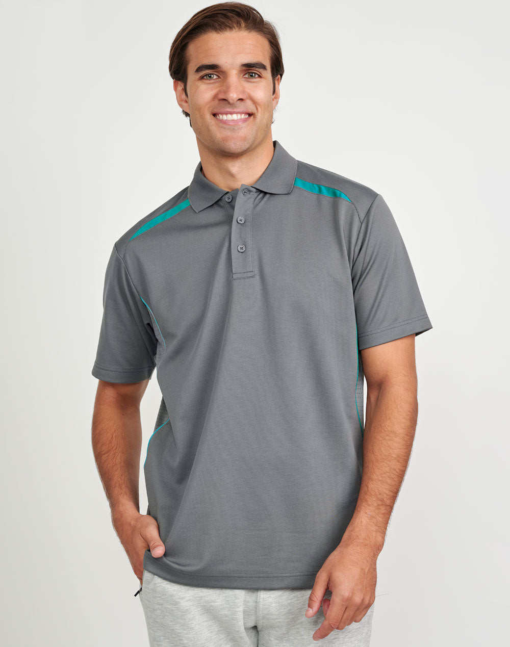 Mens Sustainable Poly/Cotton Contrast Ss Polo - view