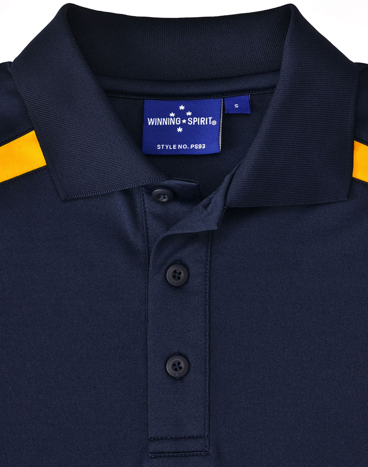 Mens Sustainable Poly/Cotton Contrast Ss Polo - Navy/Gold - View