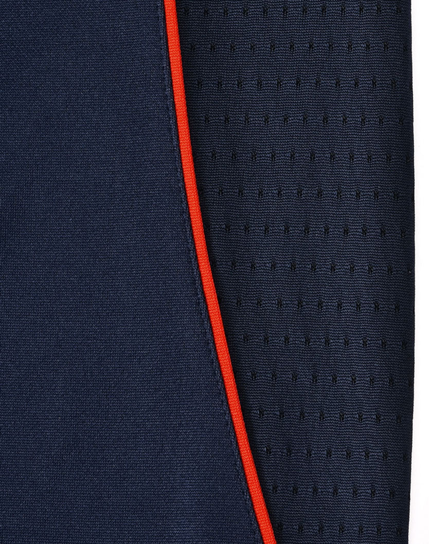 Mens Sustainable Poly/Cotton Contrast Ss Polo - Navy/Red - View