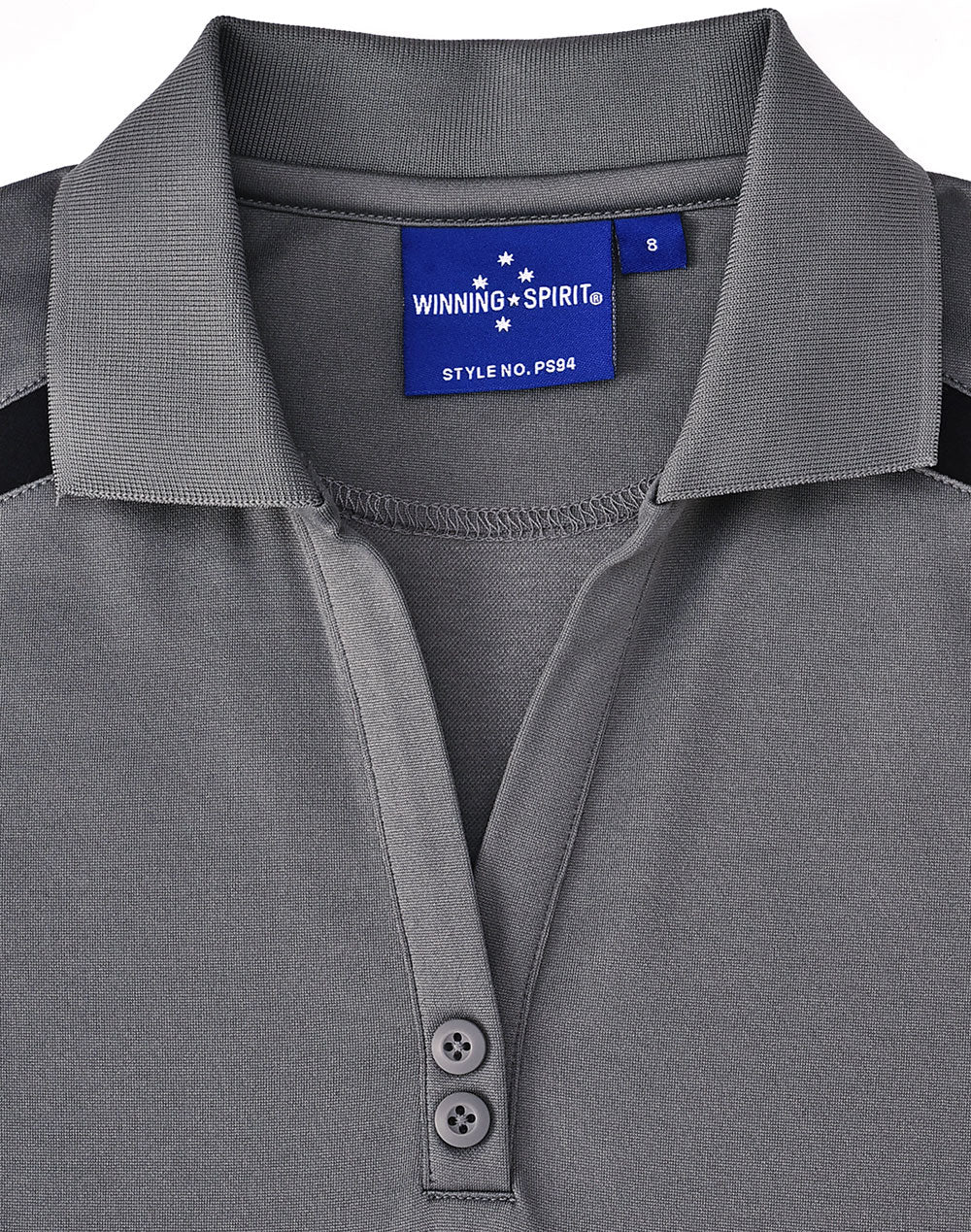 Ladies Sustainable Poly/Cotton Contrast Ss Polo - Ash/Black - View