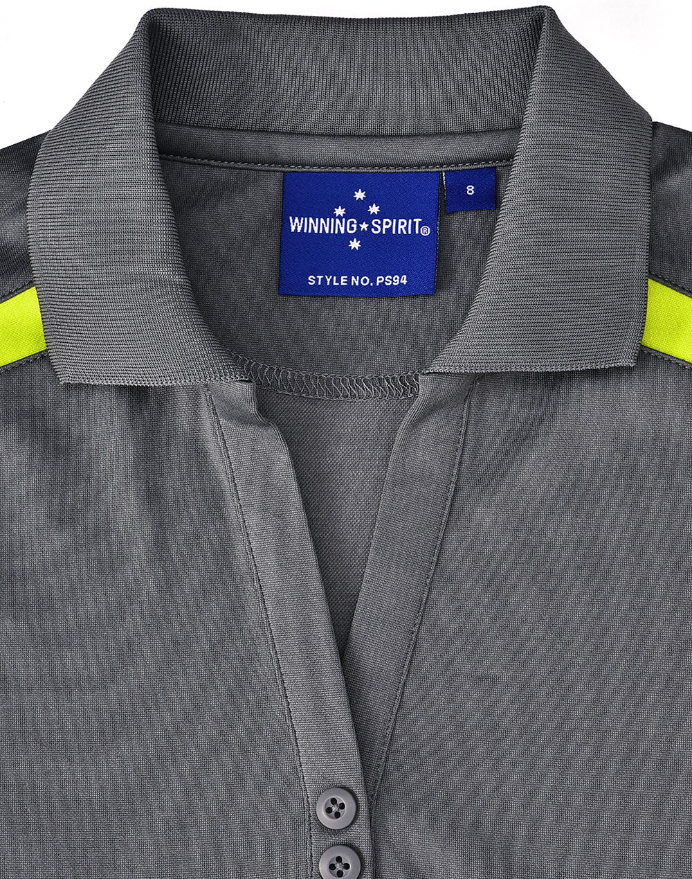 Ladies Sustainable Poly/Cotton Contrast Ss Polo - Ash/Lime - View