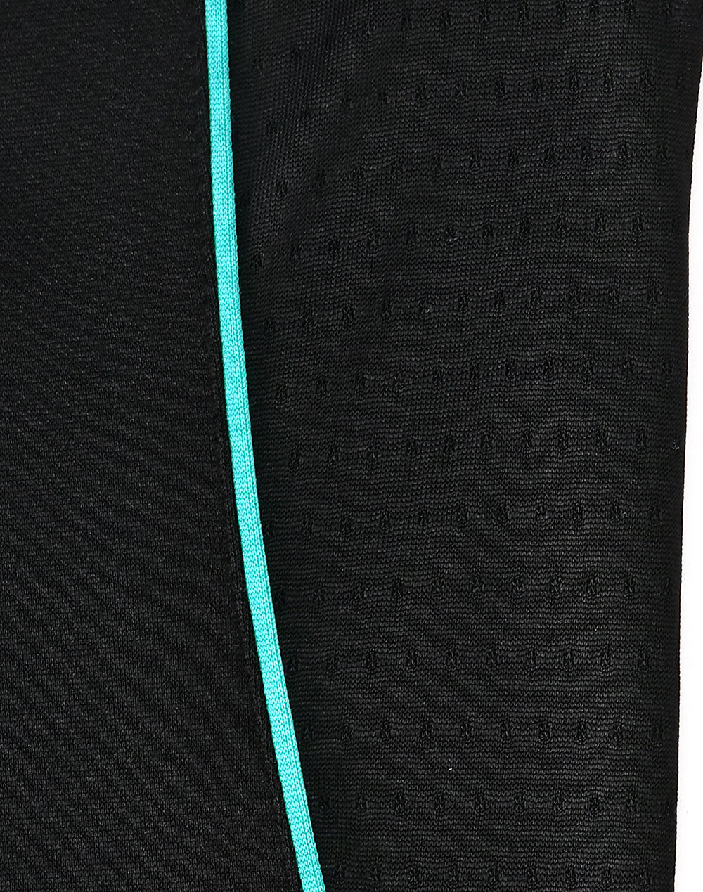 Ladies Sustainable Poly/Cotton Contrast Ss Polo - Black/Teal - View