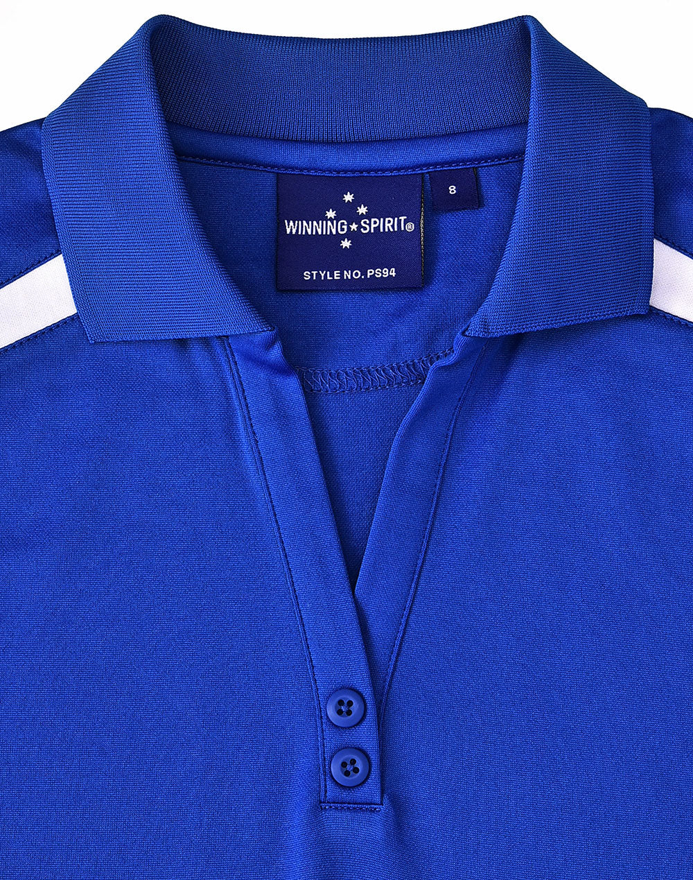 Ladies Sustainable Poly/Cotton Contrast Ss Polo - Electric Blue/White - View
