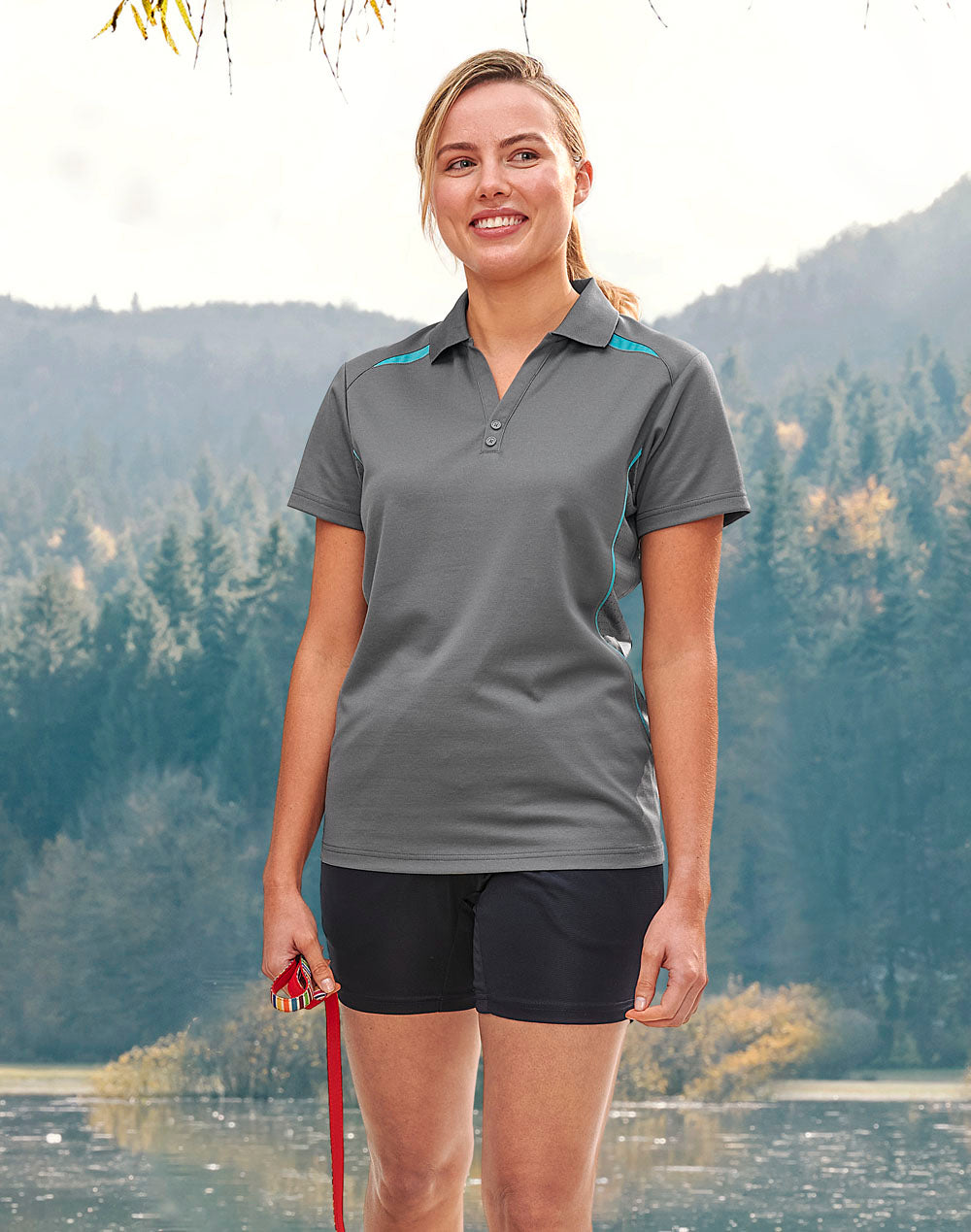 Ladies Sustainable Poly/Cotton Contrast Ss Polo - view