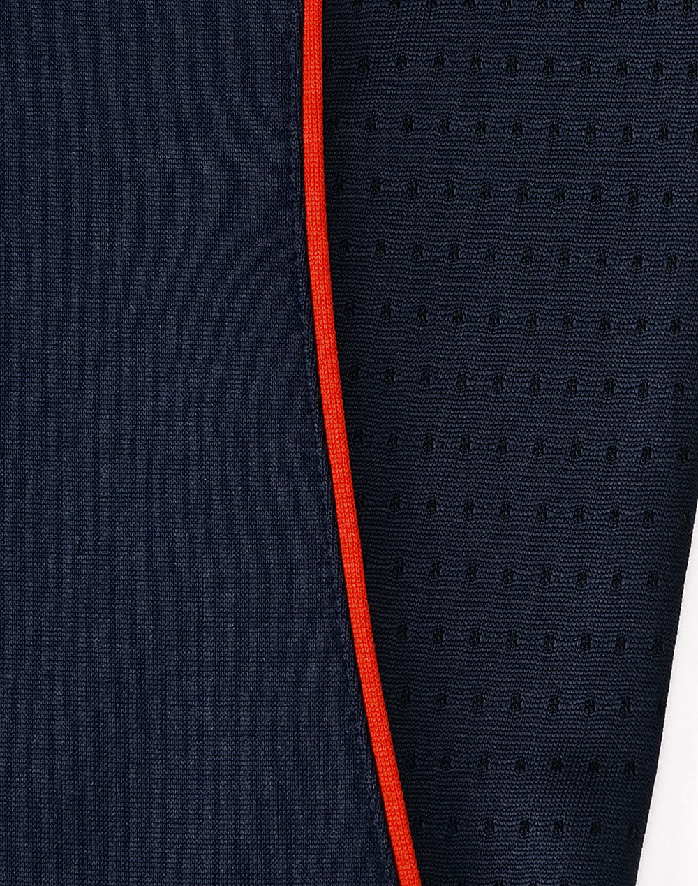 Ladies Sustainable Poly/Cotton Contrast Ss Polo - Navy/Red - View