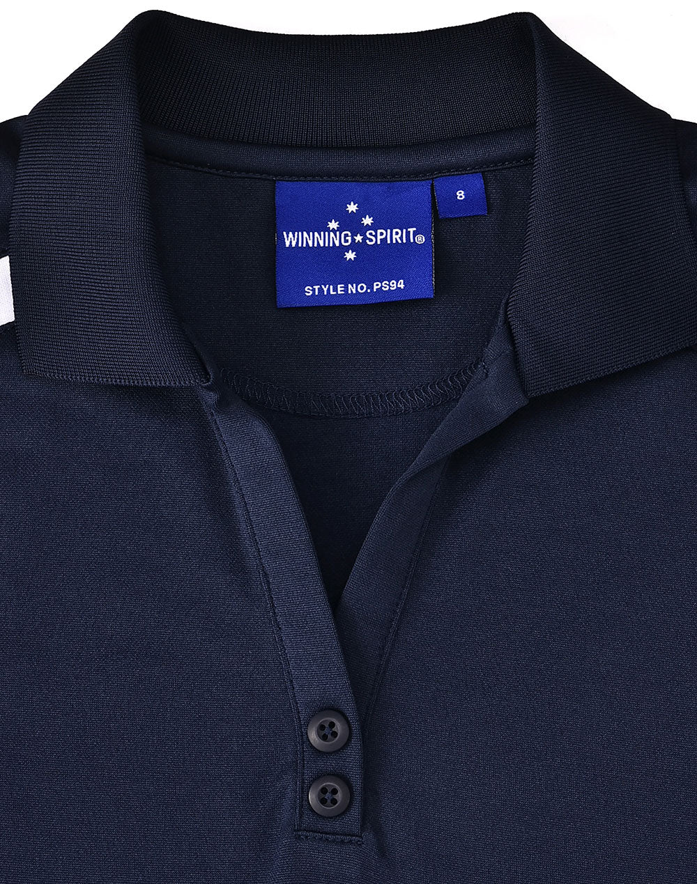 Ladies Sustainable Poly/Cotton Contrast Ss Polo - Navy/White - View