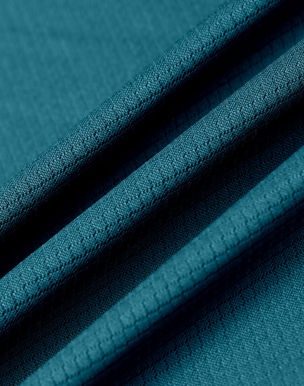 Sustainable Jacquard Knit Polo Men's - Atlantic - Fabric