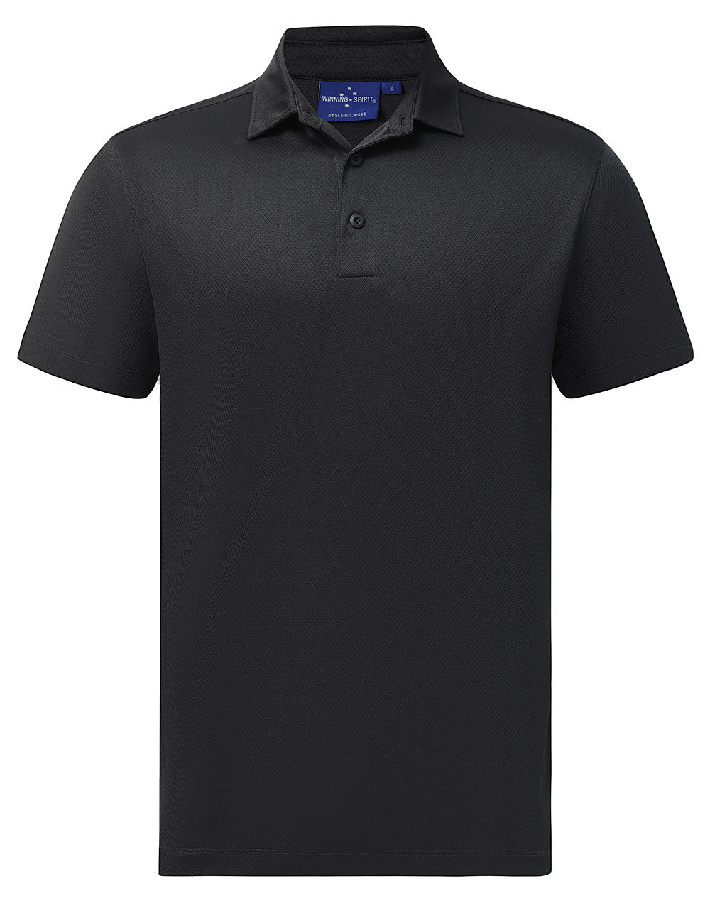 Sustainable Jacquard Knit Polo Men's - Coal - Front