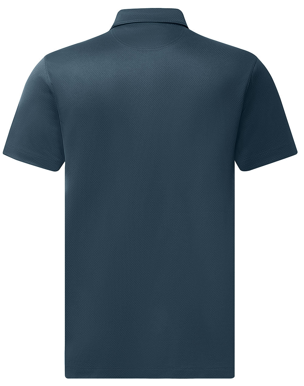 Sustainable Jacquard Knit Polo Men's - Slate Blue - Back