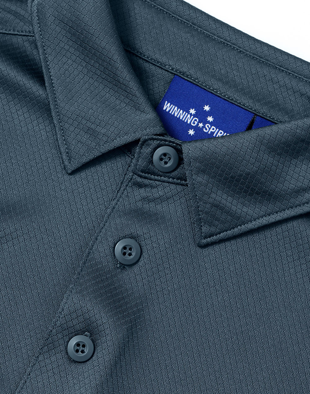 Sustainable Jacquard Knit Polo Men's - Slate Blue - View