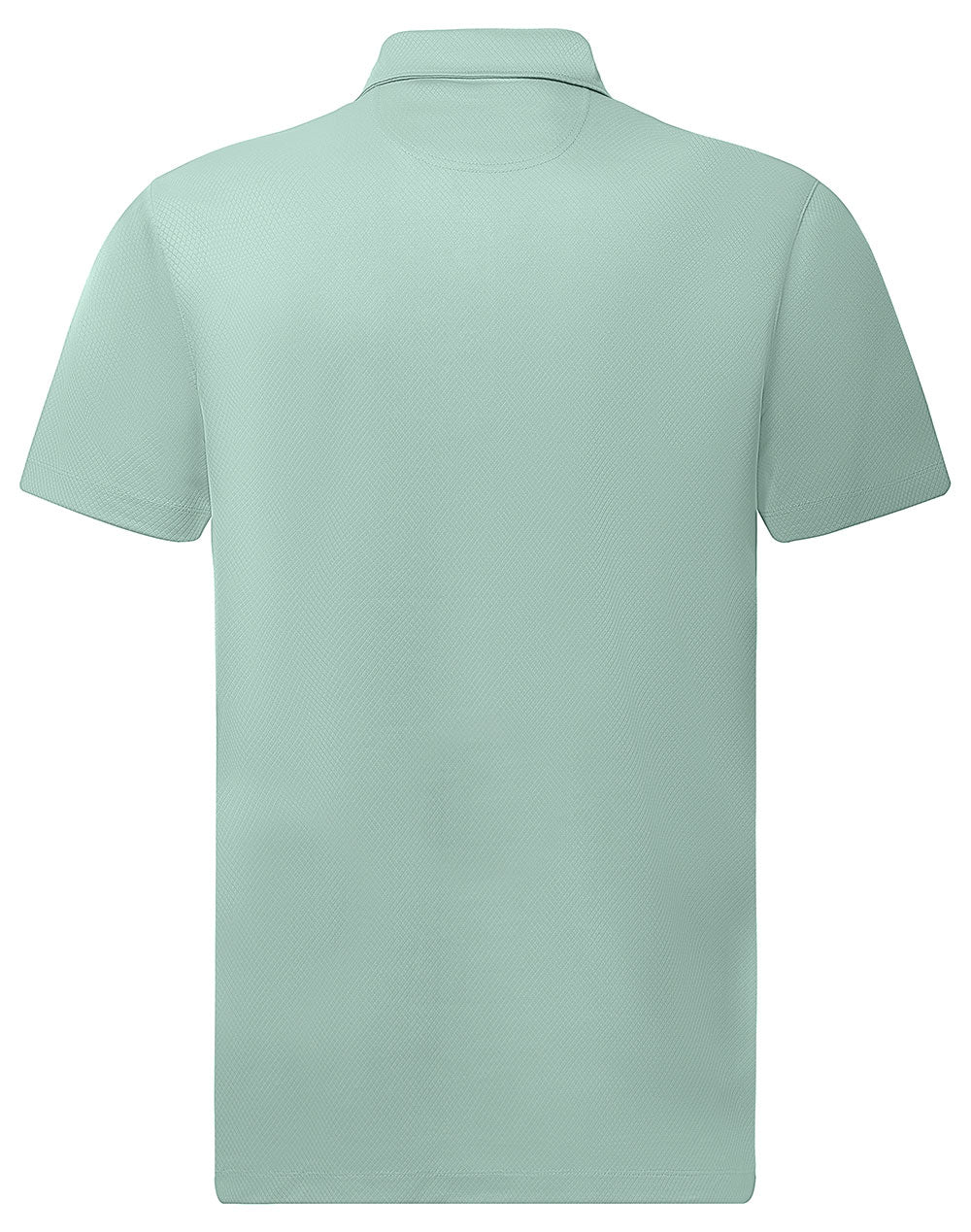 Sustainable Jacquard Knit Polo Men's - Soft Mint - Back