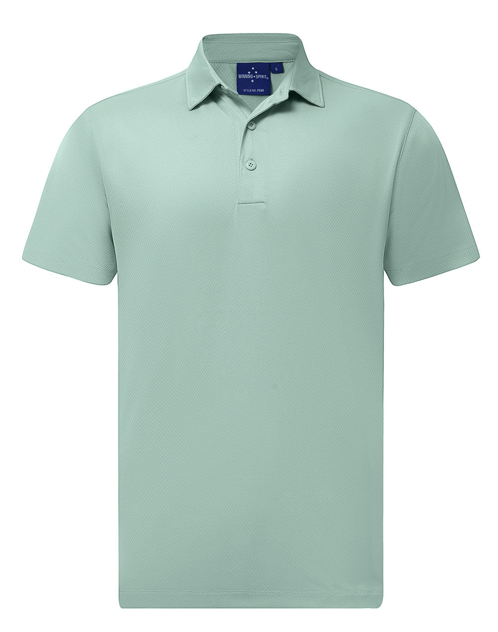 Sustainable Jacquard Knit Polo Men's - Soft Mint - Front
