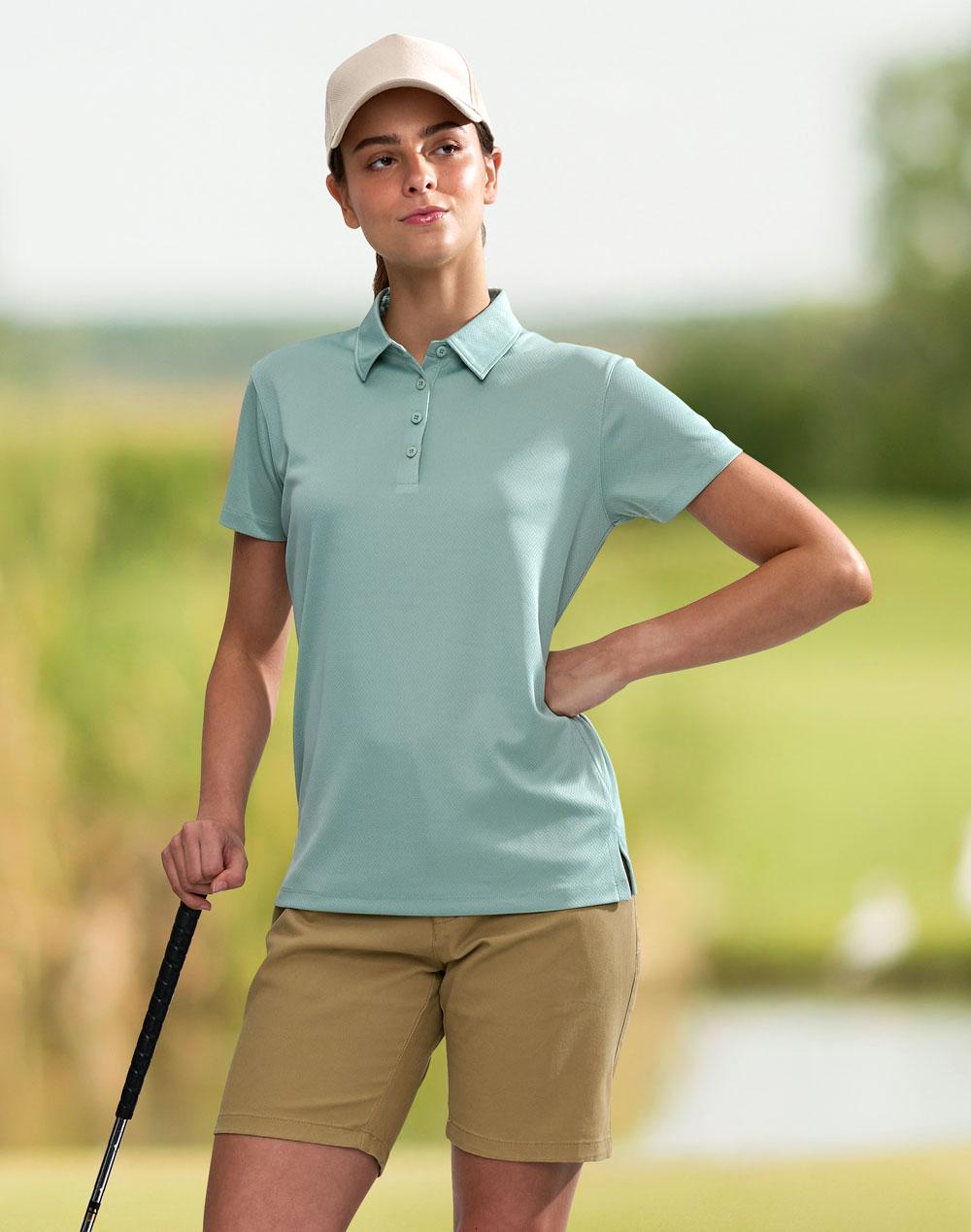 Sustainable Jacquard Knit Polo Ladies