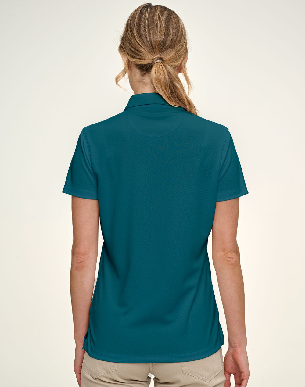 Sustainable Jacquard Knit Polo Ladies - Back