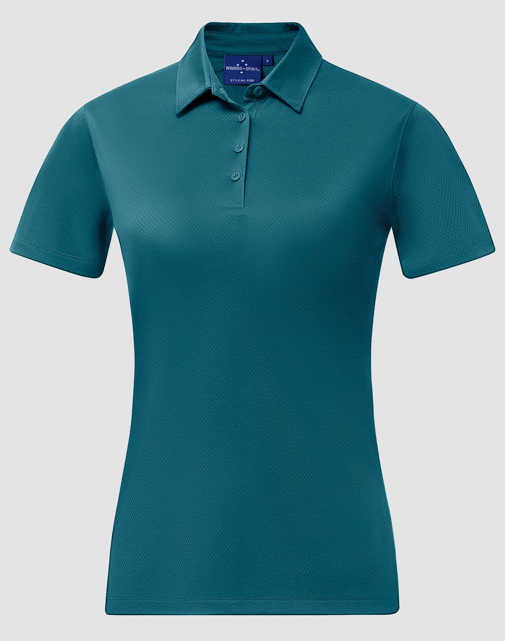 Sustainable Jacquard Knit Polo Ladies - Atlantic - Front