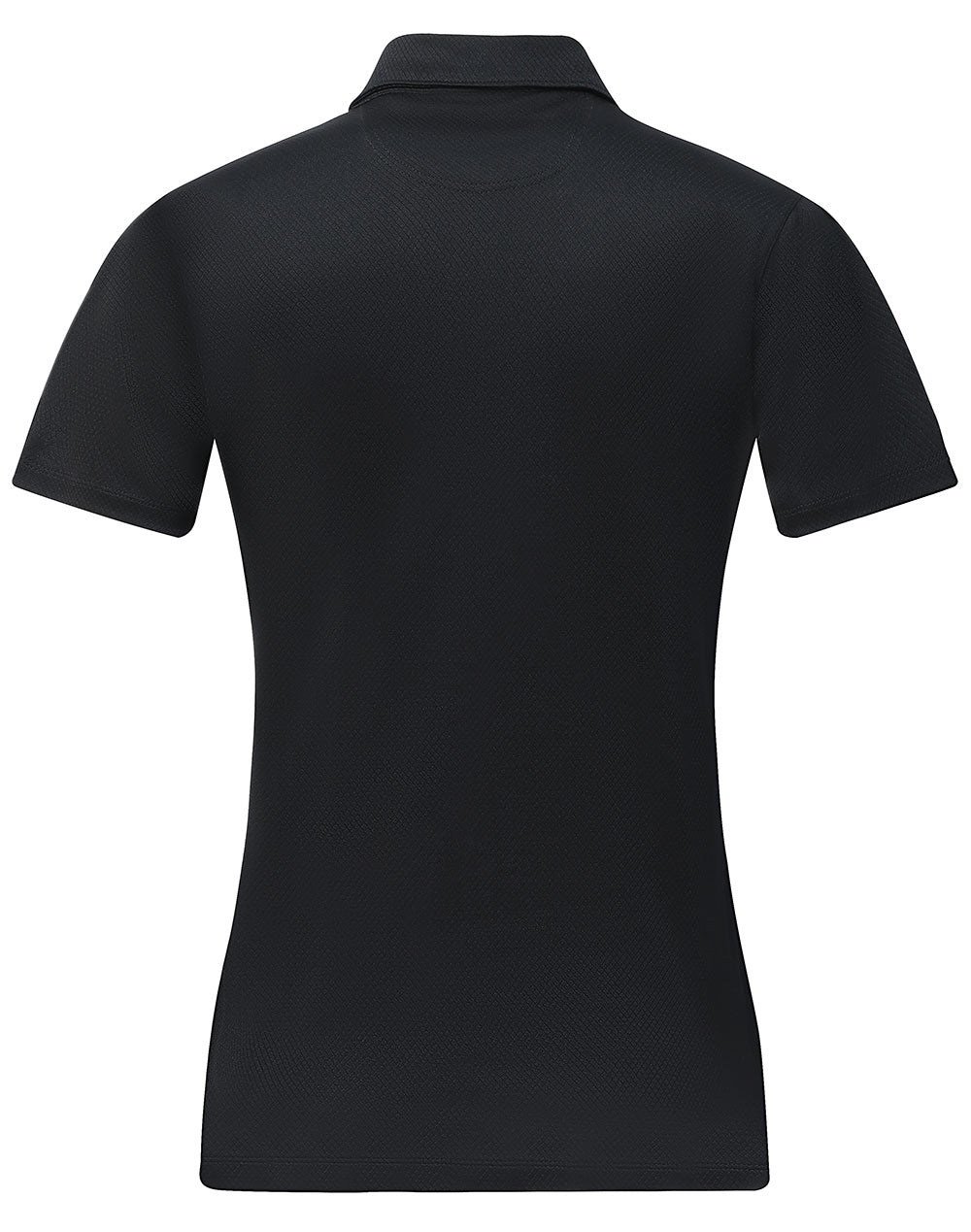 Sustainable Jacquard Knit Polo Ladies - Black - Back