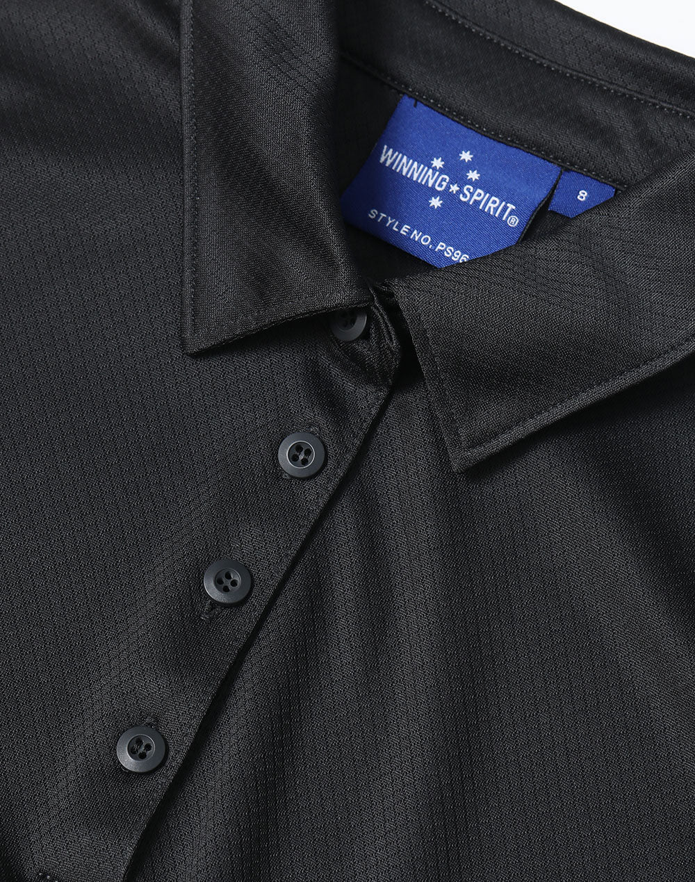 Sustainable Jacquard Knit Polo Ladies - Black - View